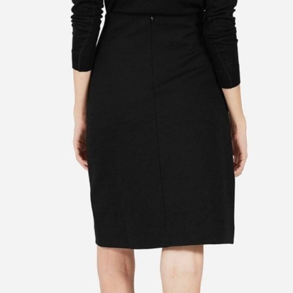 EVERLANE Black Ponte High Waist Stretchy Fitted Pencil Skirt - Picture 5 of 6